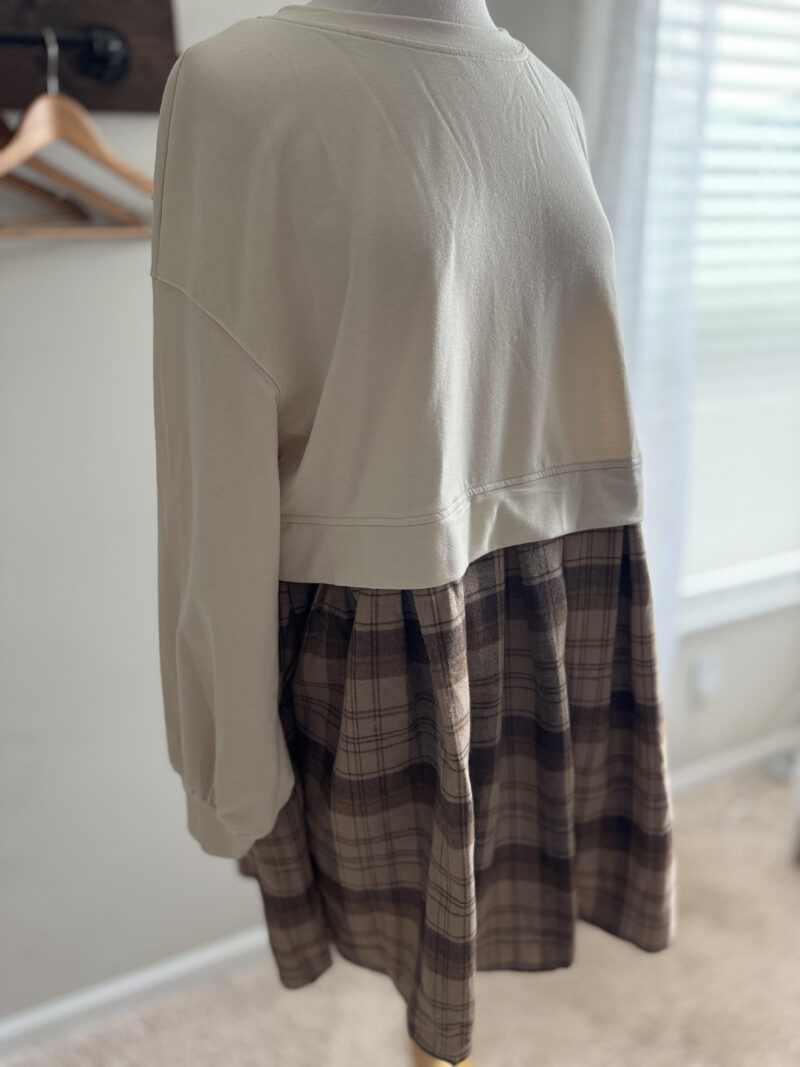 Cozy Plaid Combo Dress - Image 3