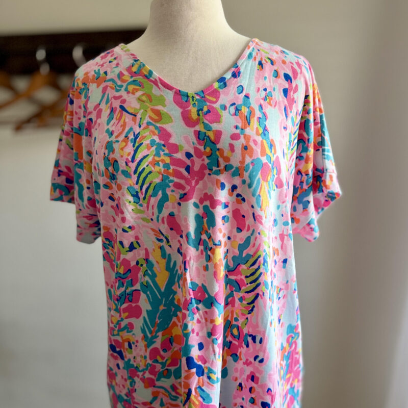 Neon Tropics V-Neck Top