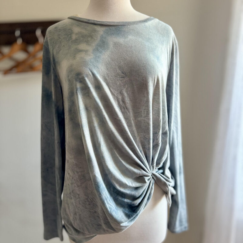 Navy Tie-Dye Knot Top