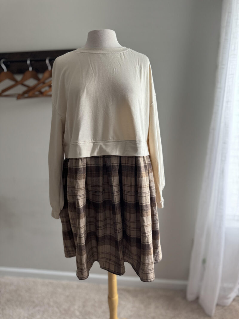 Cozy Plaid Combo Dress
